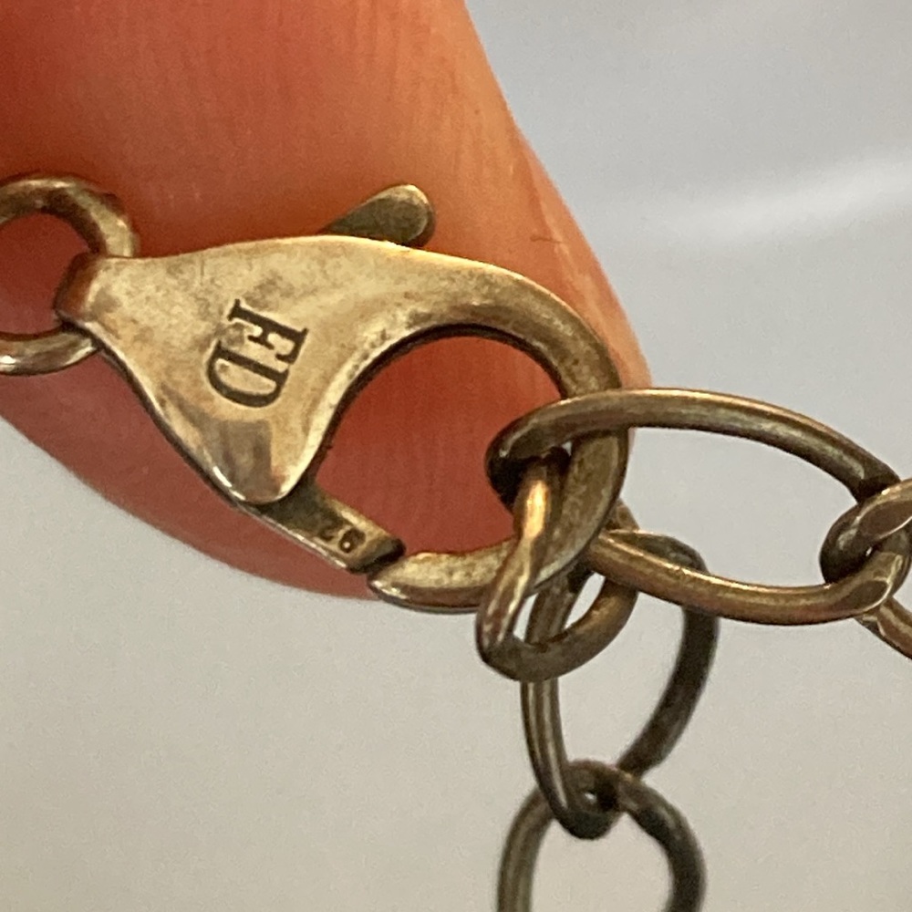 Vintage Sterling & Coral FD Necklace - Picture 6 of 6